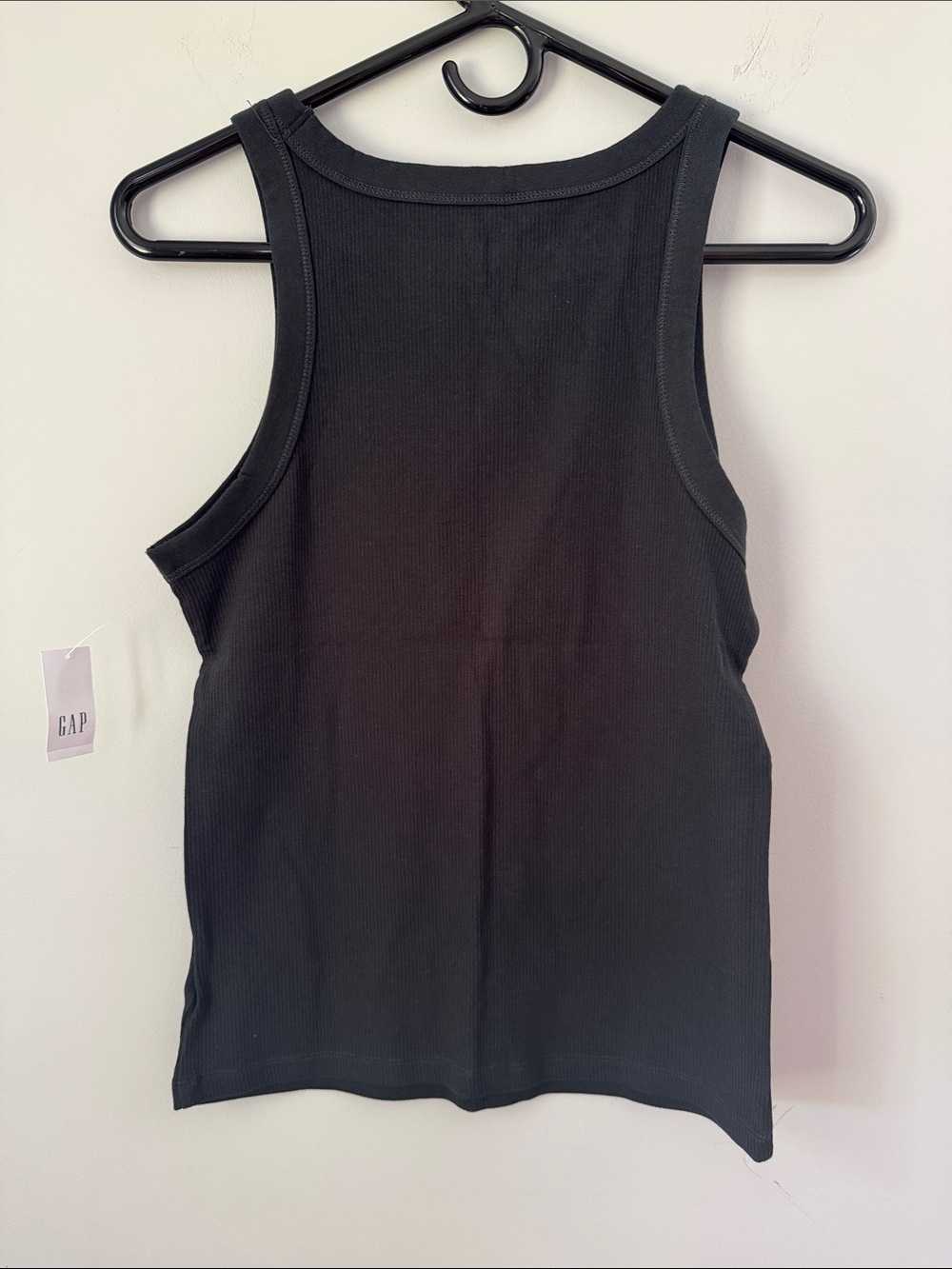 🆕GAP Women's Light Black Racerback Ribbed Tank - M - Picture 4 of 5